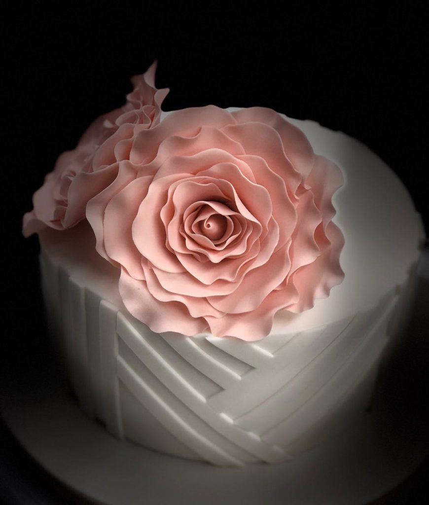 Bolo Casamento Flores cor de rosa 01